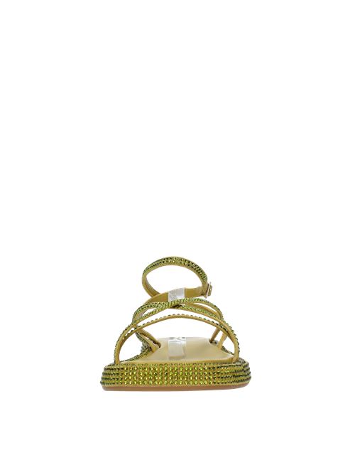 Sandali flat modello ROSIE 16 in camoscio e strass GIA/RHW | ROSIE 16 STRASSOLIVE